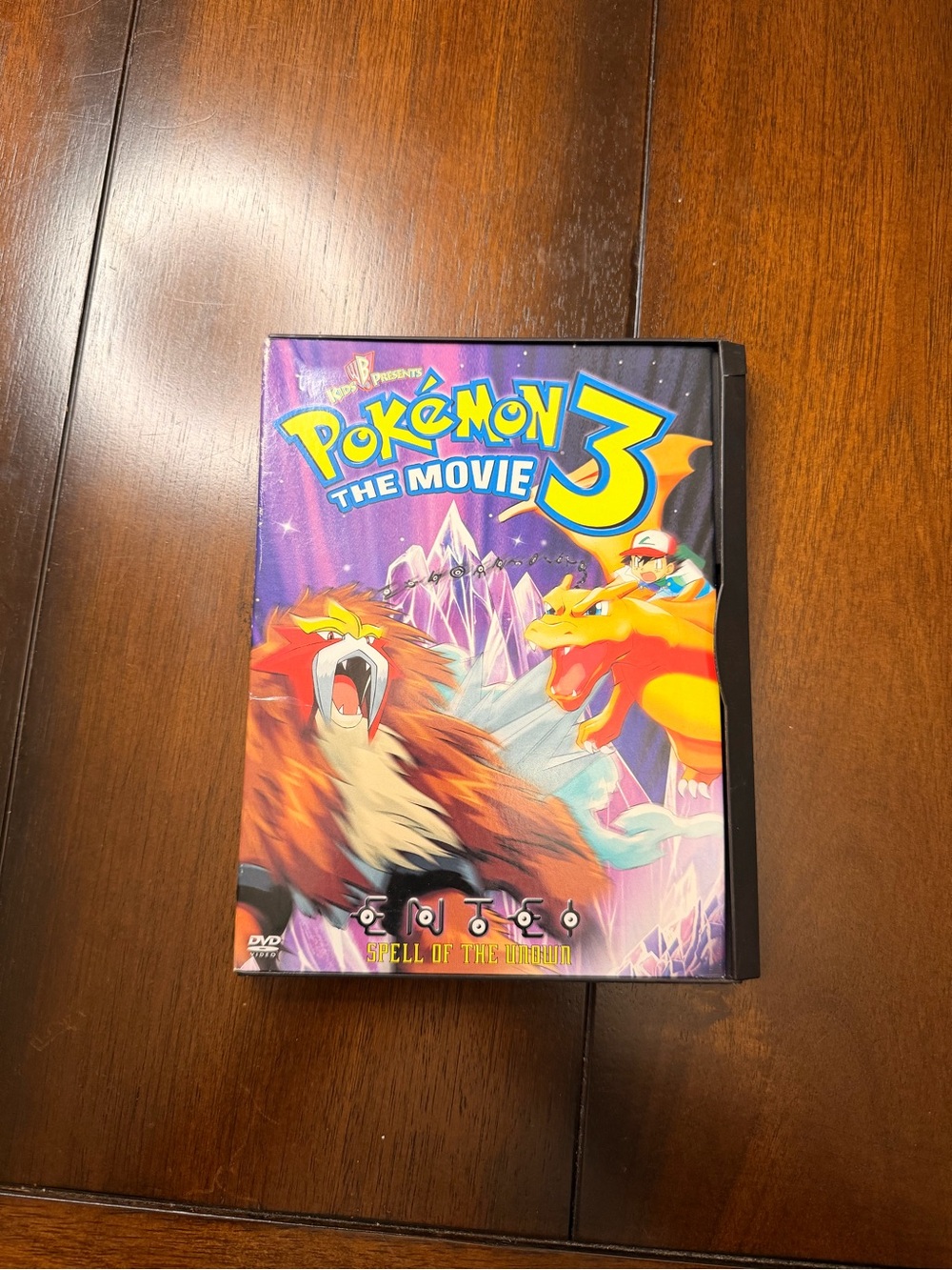 Pokemon The Movie 3 DVD with Bright Purple and Yellow Artwork